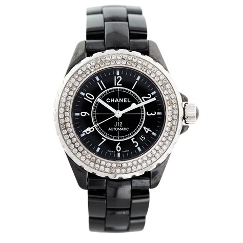 black chanel women's watch|chanel black ceramic watch.